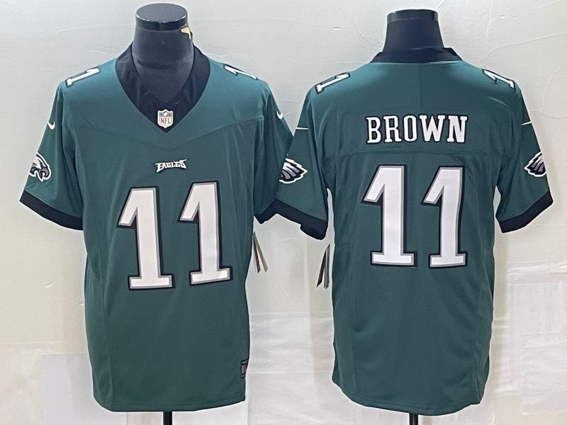 Men Philadelphia Eagles #11 Brown Green 2023 Nike Vapor Limited NFL Jersey style 1->philadelphia eagles->NFL Jersey